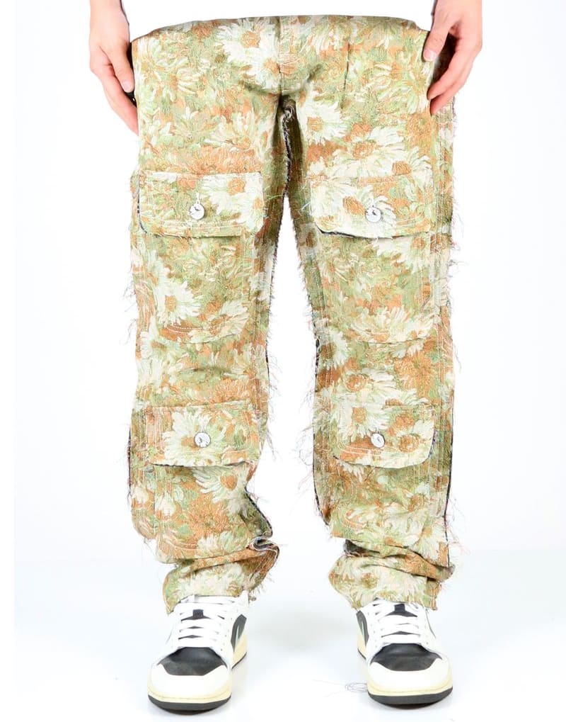 Love to Kleep Zipan Denim Floral Jeans Gold